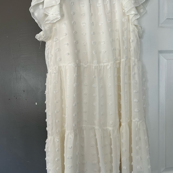 Love By Design Cream Ruffle Mini Dress - Picture 2 of 3